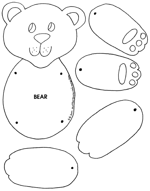 Printable Bear Puppet Template