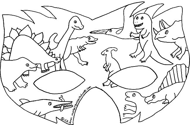 Dinosaur Printable Coloring Masks Coloring Pages